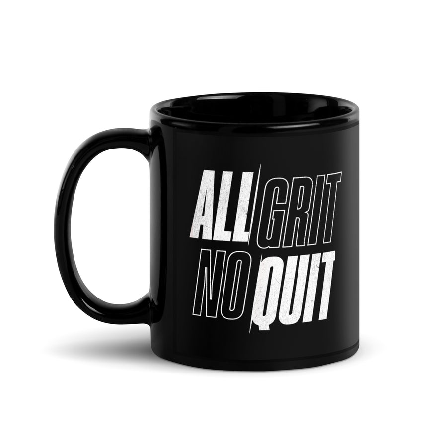 veteran family owned all grit no quit black glossy coffee cup