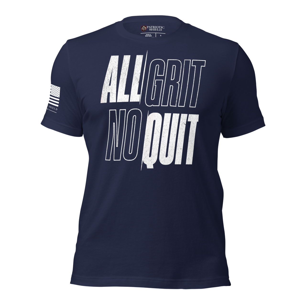 All Grit No Quit Tee for Defiant American Workers. navy