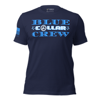Comfortable Blue Collar Crew T-Shirt for the heart beat of America. Navy
