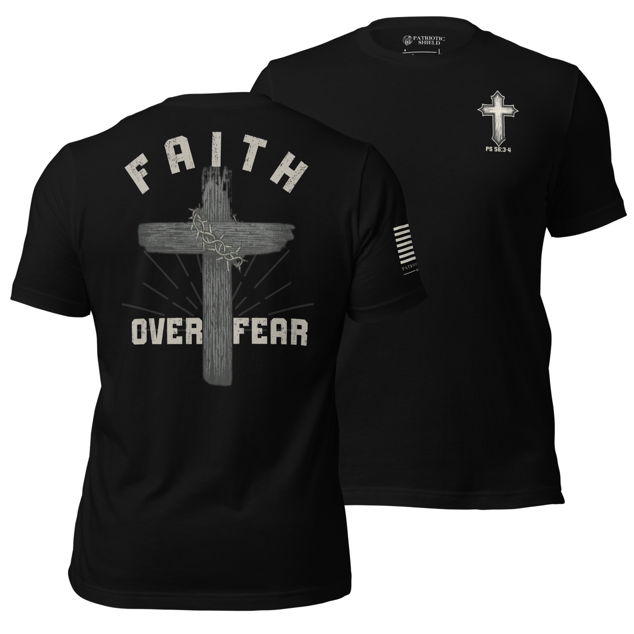 Faith Over Fear faith based religious apparel. black