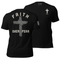 Faith Over Fear faith based religious apparel. black