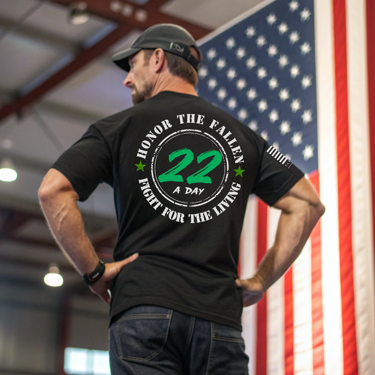 Patriotic Shield veteran mental health support shirt