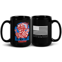 hardworking blue collar drinkware work harder slogan. 15 oz