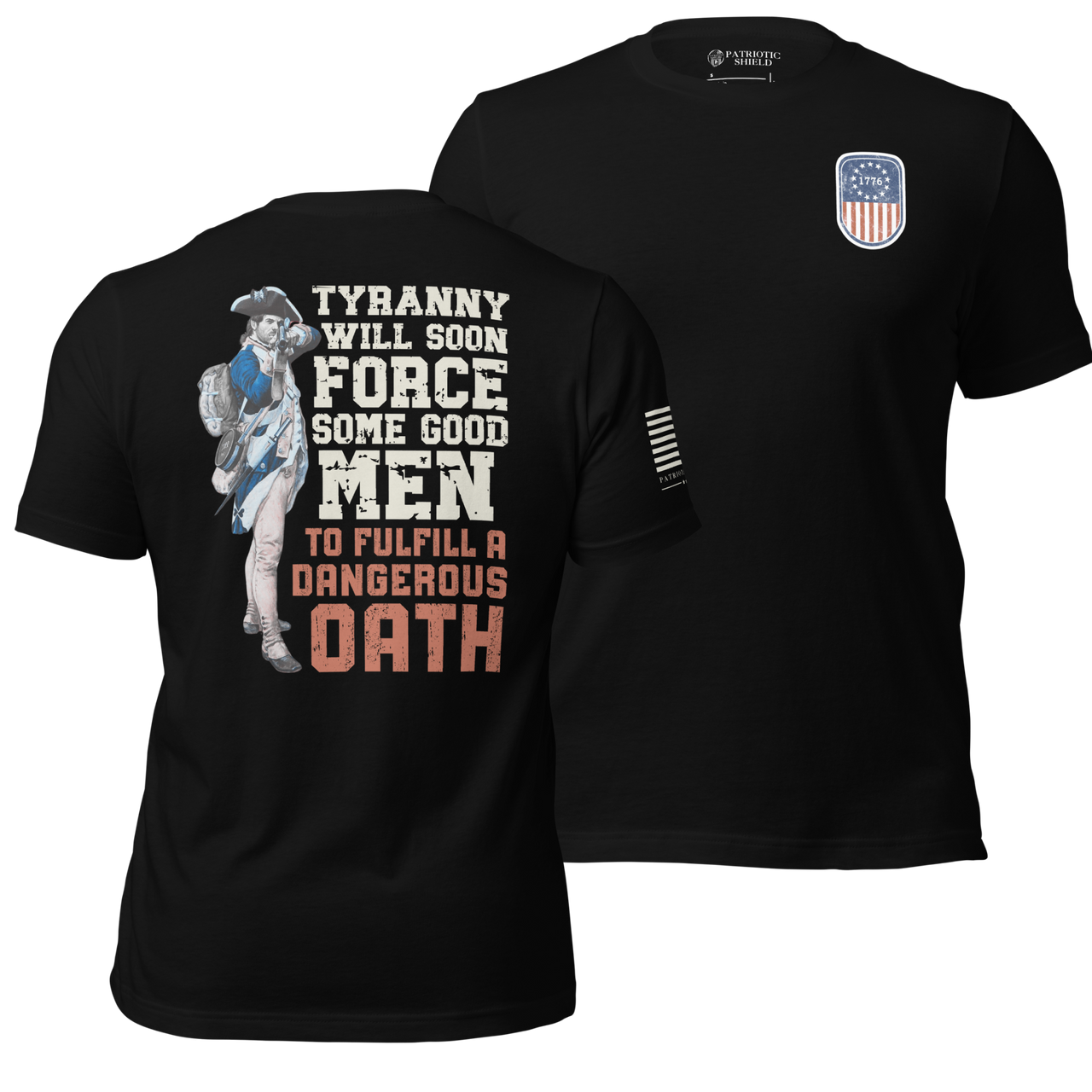  Bold 1776 Shirt - Show Your  patriotic Duty to defend our rights at all costs. Black