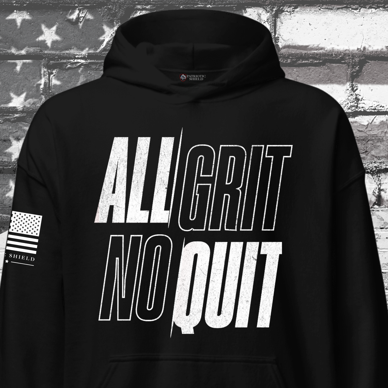 All Grit No Quit Hoodie Patriotic Warrior Apparel