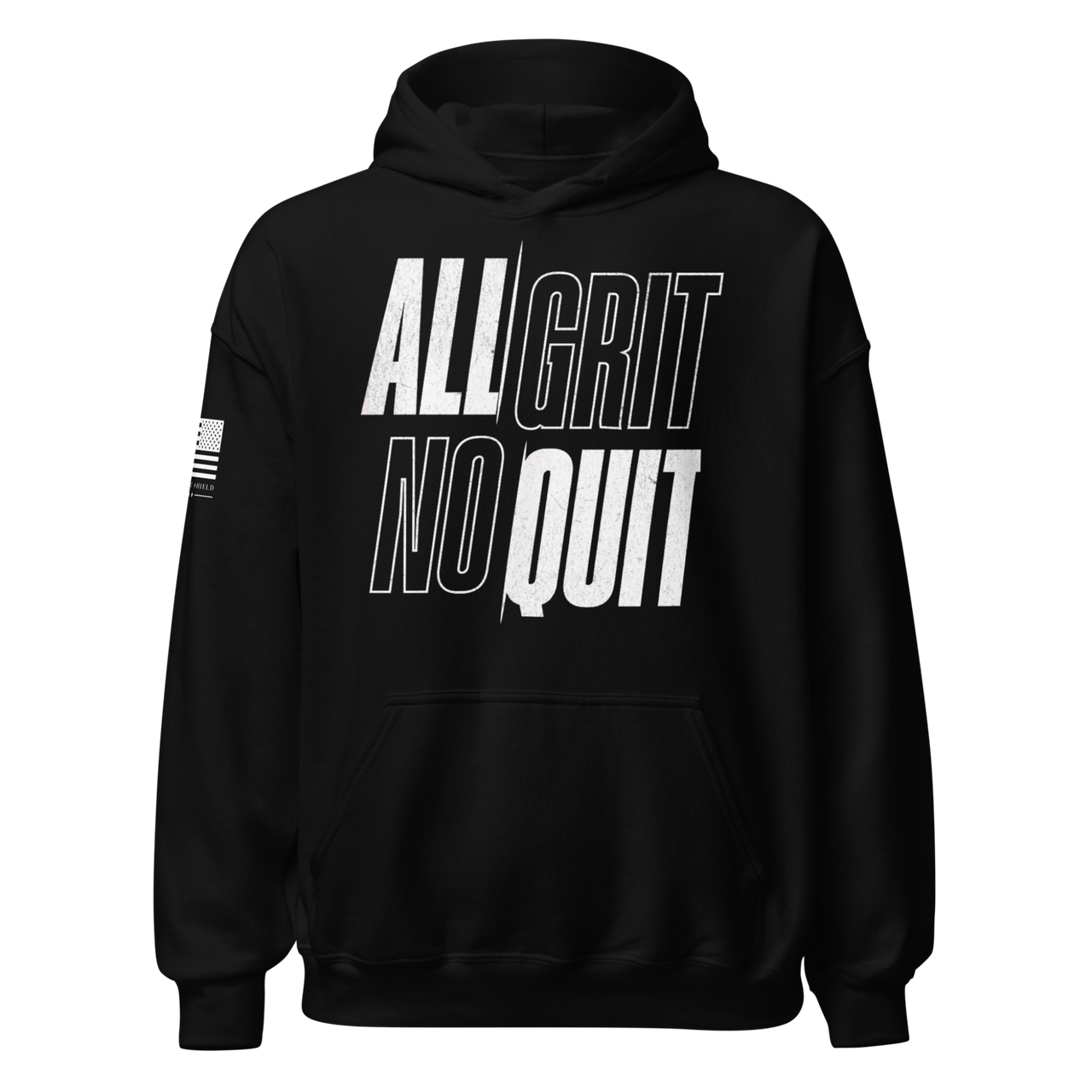 All Grit No Quit Hoodie for Fighters and Everyday Warriors. black
