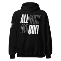 All Grit No Quit Hoodie for Fighters and Everyday Warriors. black