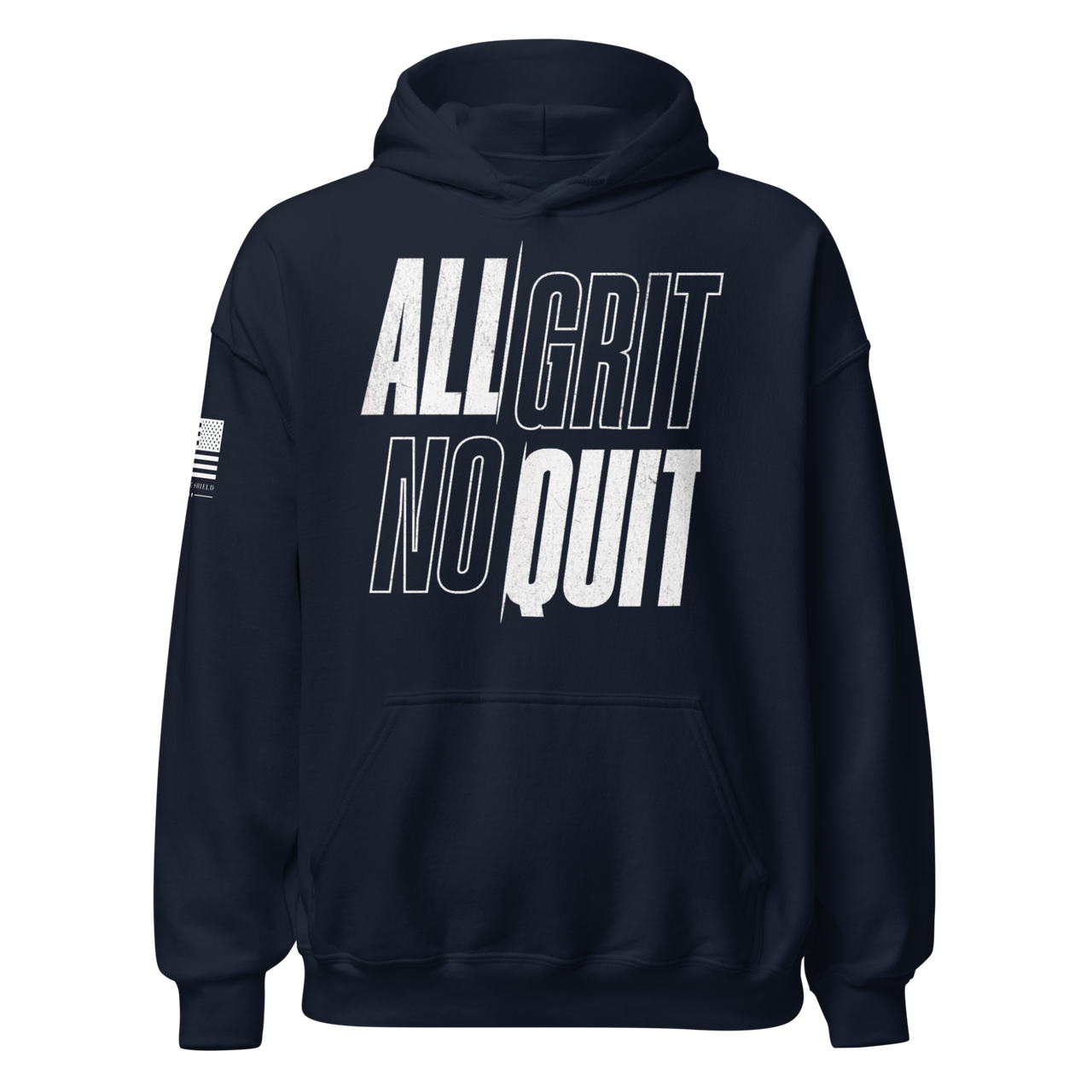 Unisex Durable Patriotic Hoodie Veteran Family Owned Brand. navy