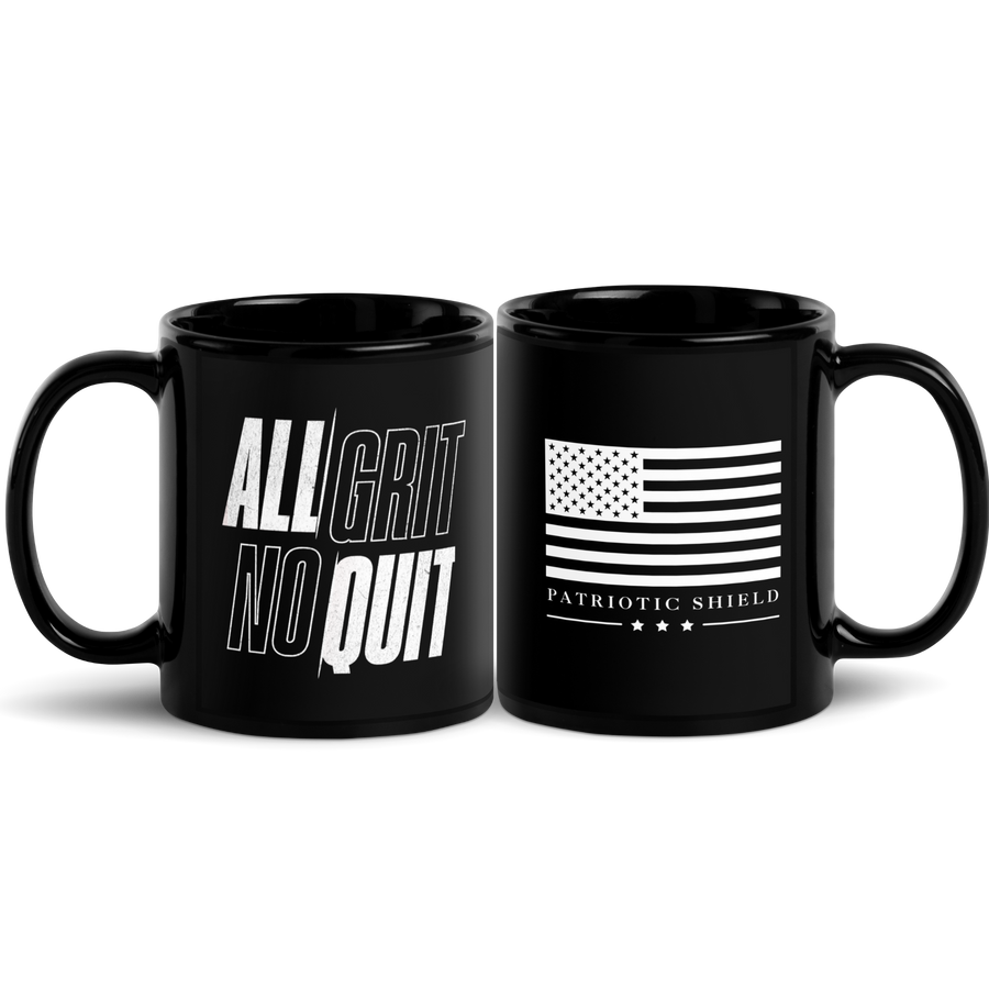 blue collar Americans coffee mug all grit no quit slogan. 11 oz