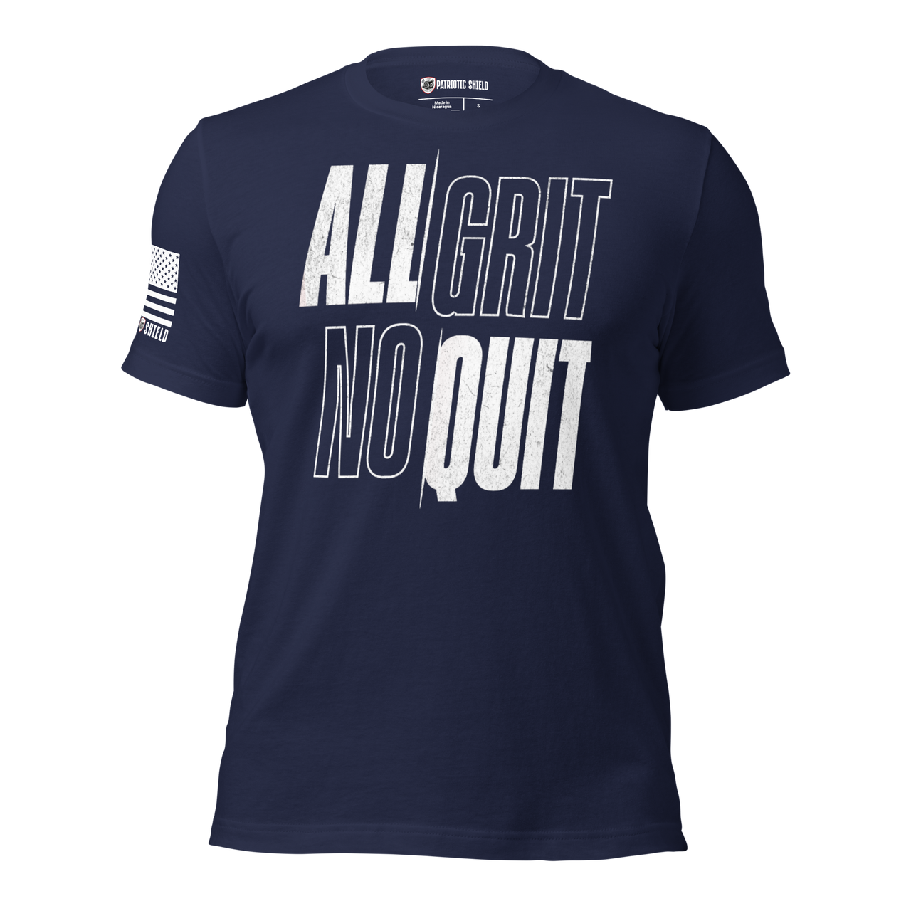 All Grit No Quit Tee for Defiant American Workers. navy