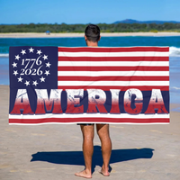 patriotic 13 star Betsy Ross American flag beach towel celebrating America 250