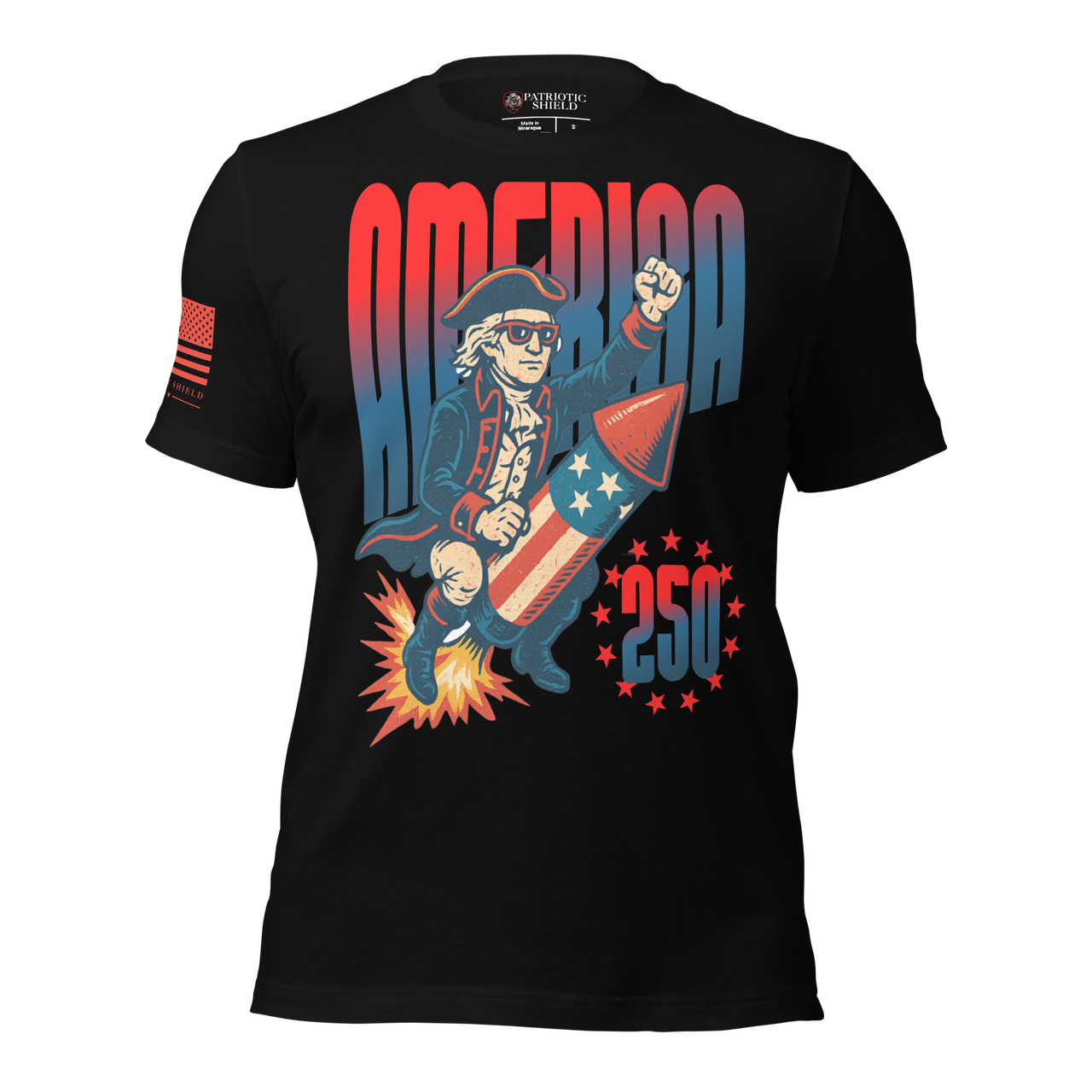 America 250 patriotic shirt 1776 to 2026 semi quincentennial. black