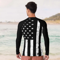 American flag America 250 rash guard for Fourth of July beach trips