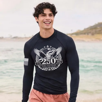 long sleeve America 250 rash guard patriotic swim shirt for beach