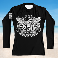 America 250 patriotic rash guard long sleeve American flag swim shirt