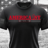 America First T-Shirt Front View – Patriotic Shirt for Men