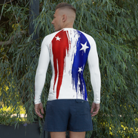 American flag rash guard long sleeve patriotic swim shirt for beach and surfing