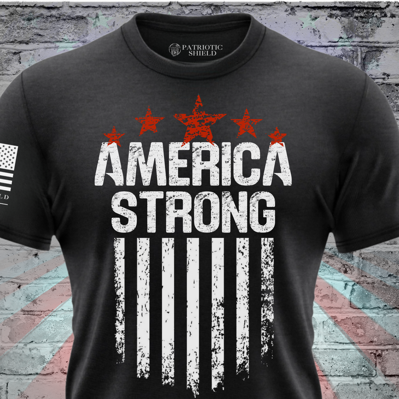 Blue collar America Strong t-shirt for patriotic workers