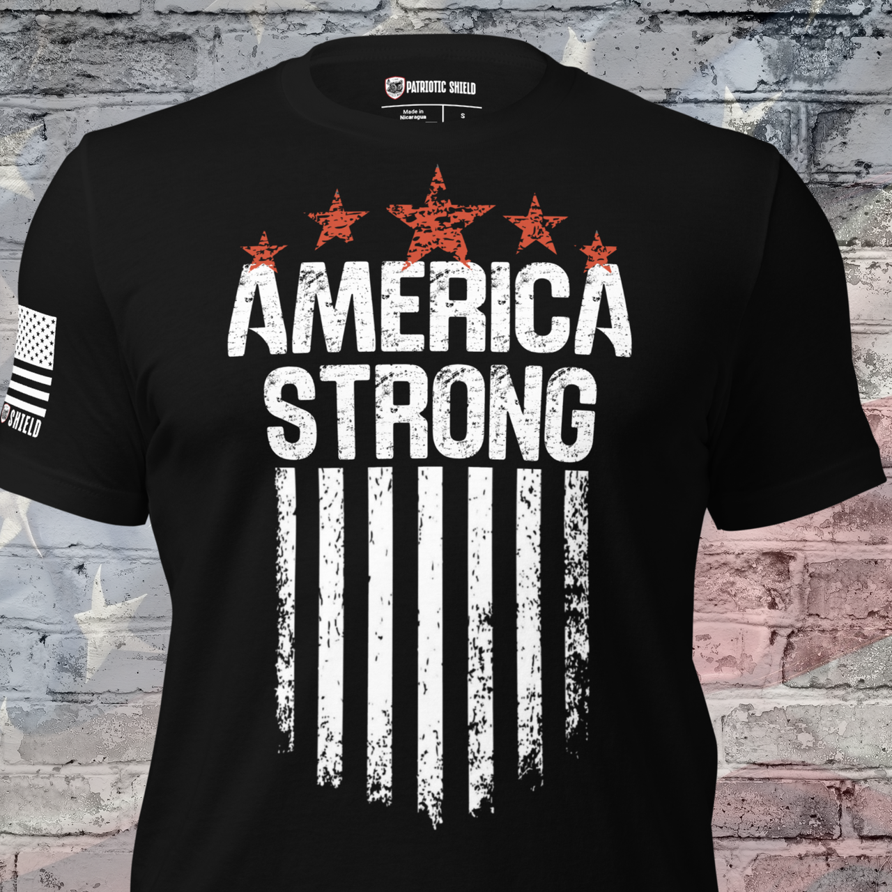 Blue collar America Strong t-shirt for patriotic workers