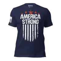 Defiant American strength t-shirt for everyday heroes. navy