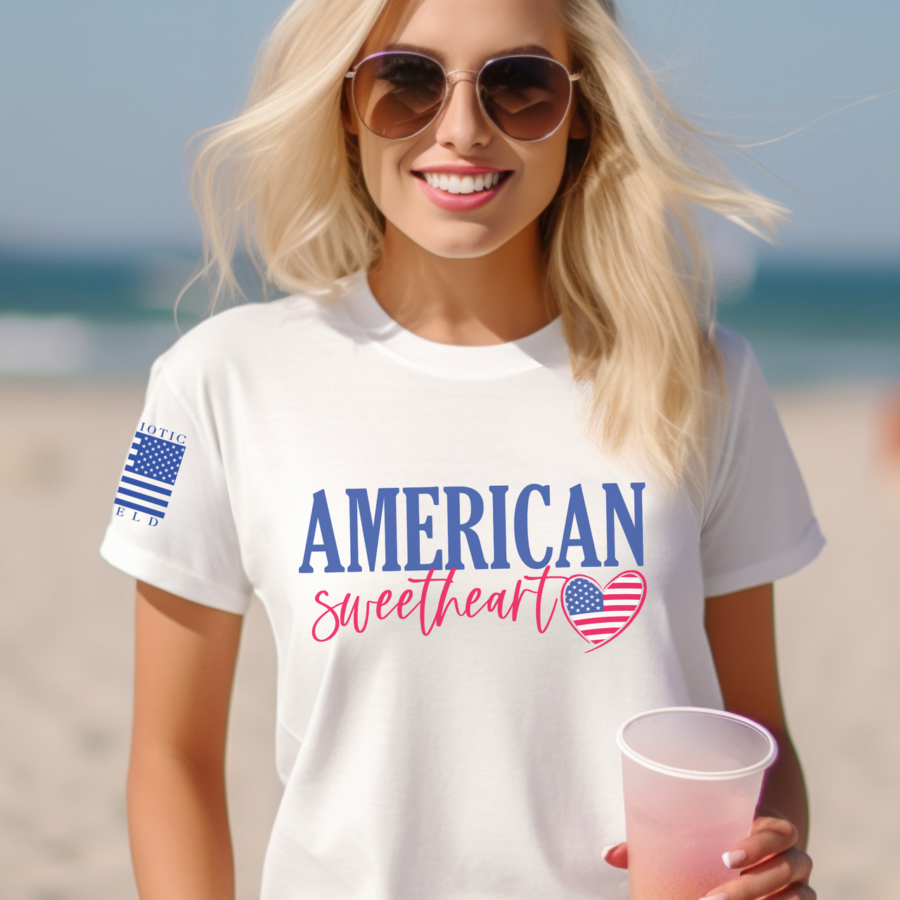 Sweet yet bold patriotic T-shirt for women patriots