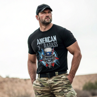 Thumbnail for Unapologetically patriotic American Badass T-Shirt for modern warriors.