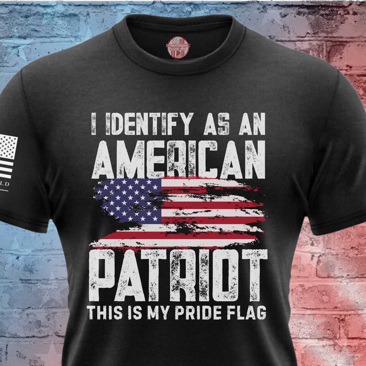 Women’s patriotic T-shirt for proud American patriots.