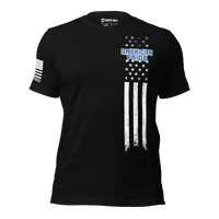 American Pride T-Shirt with distressed flag design. black