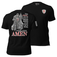 Comfortable cotton T-Shirt honoring faith and courage in  God. black