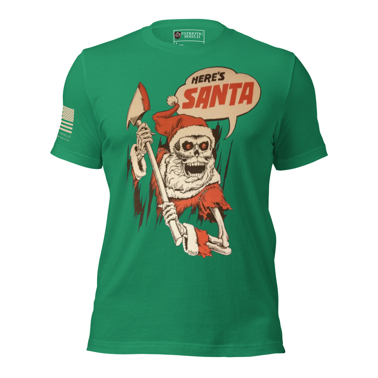 patriotic shield bad santa christmas tee for true american patriots. kelly