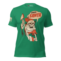 patriotic shield bad santa christmas tee for true american patriots. kelly