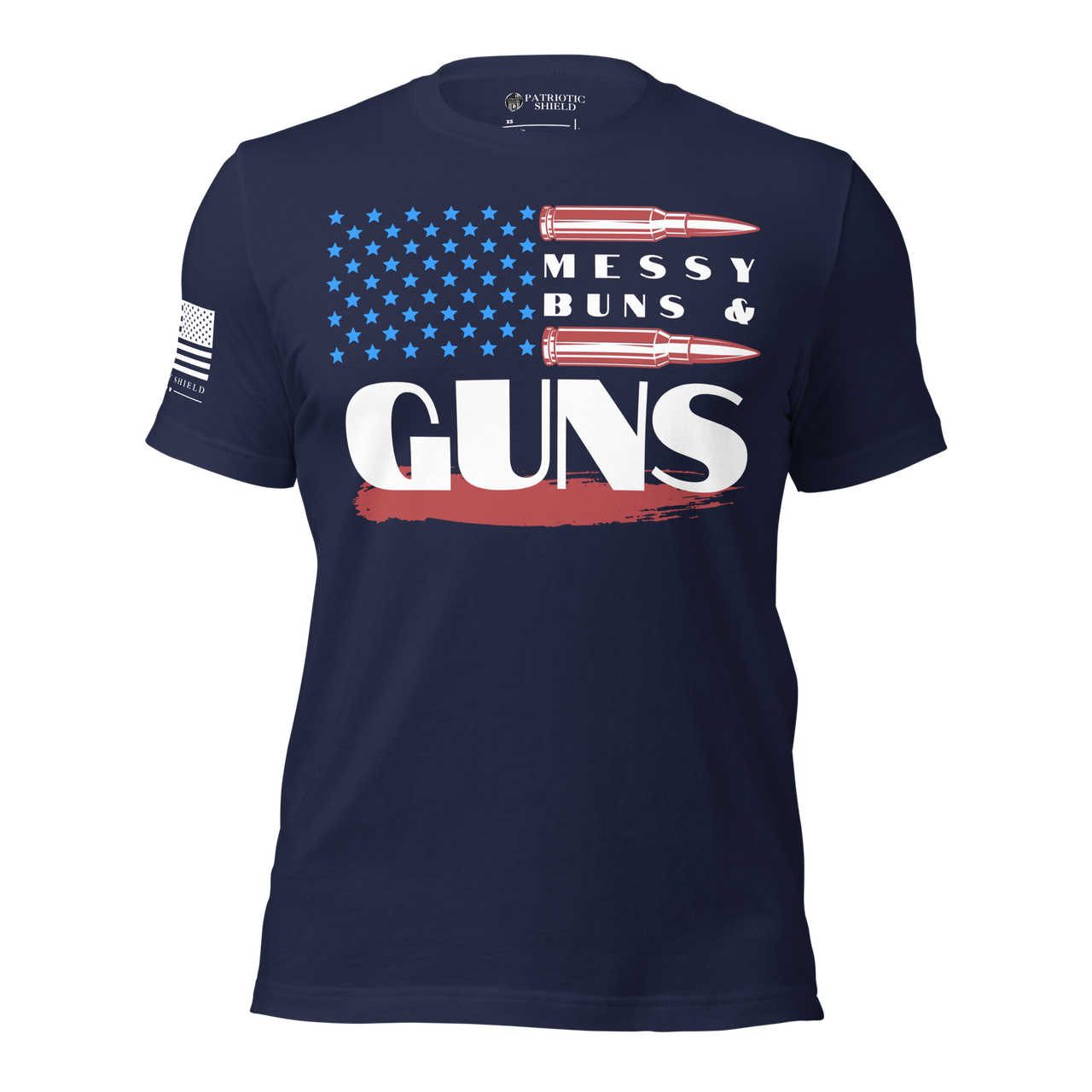 Veteran-family-owned Badass Babe women’s pro guns patriotic apparel. Navy