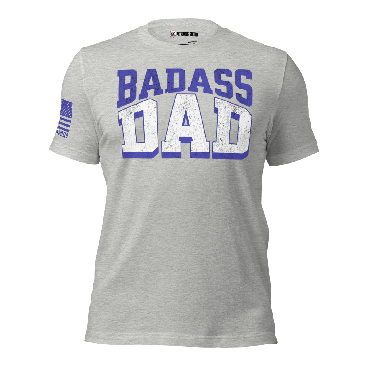 Fatherhood t-shirt bold design for badass dads. athletic heather