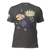 american pride bah humbug holiday t-shirt. asphalt