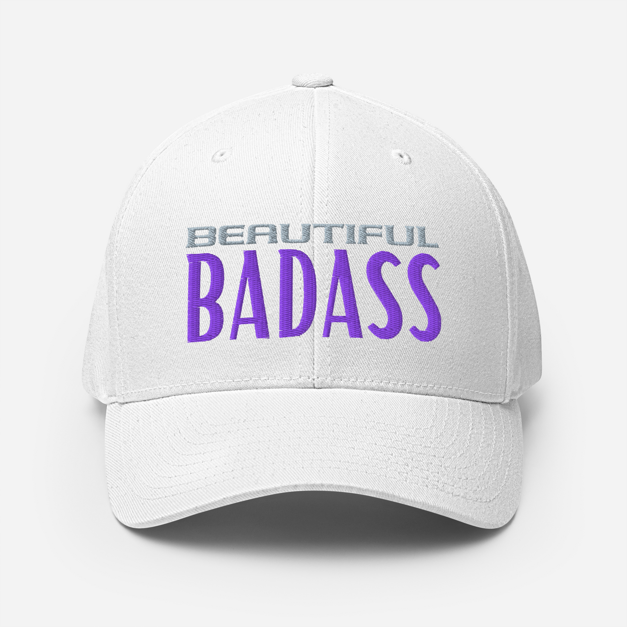 Stretch Fit Women’s Twill Cap with Curved Visor. white