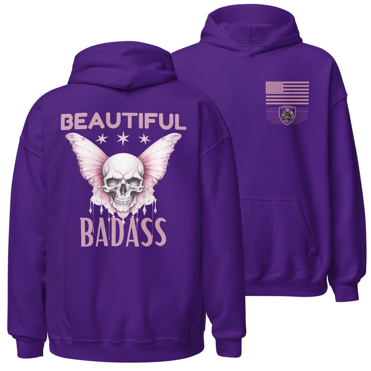 Durable Stylish Hoodie for Women with Warrior Spirit. purple