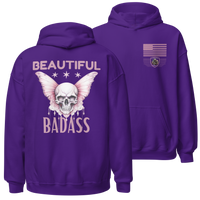 Durable Stylish Hoodie for Women with Warrior Spirit. purple