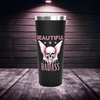 Thumbnail for Front view of Beautiful Badass 20oz Tumbler for strong patriotic women