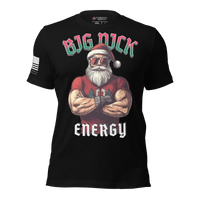 funny holiday t-shirt big nick energy design. black