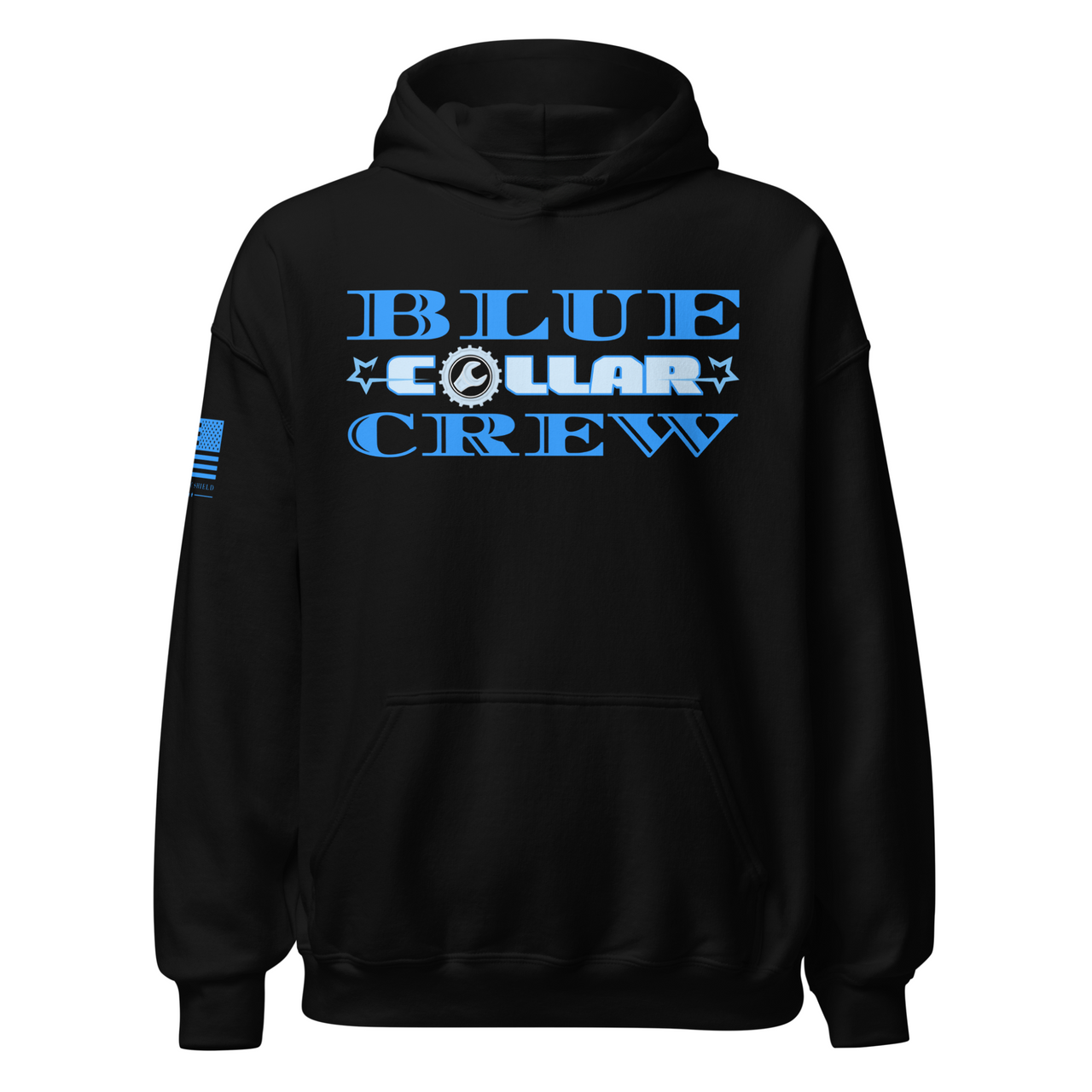 Durable Hoodie for American Workers with Warrior Spirit. black