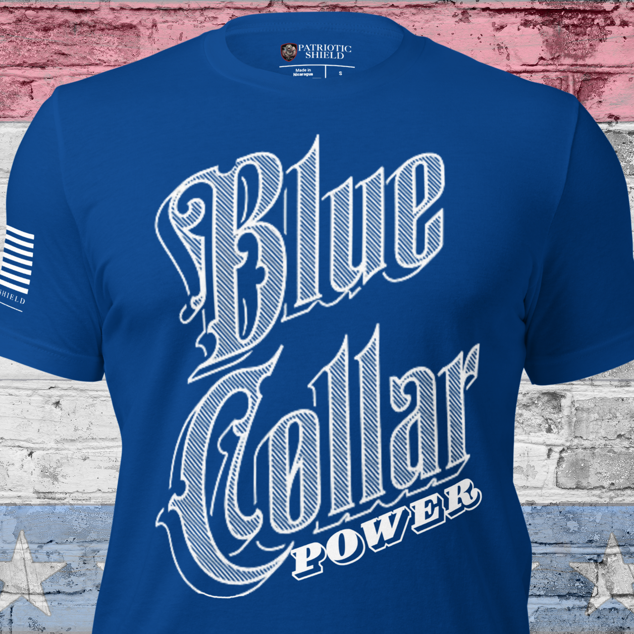 Blue Collar Power T-Shirt Patriotic Workwear USA