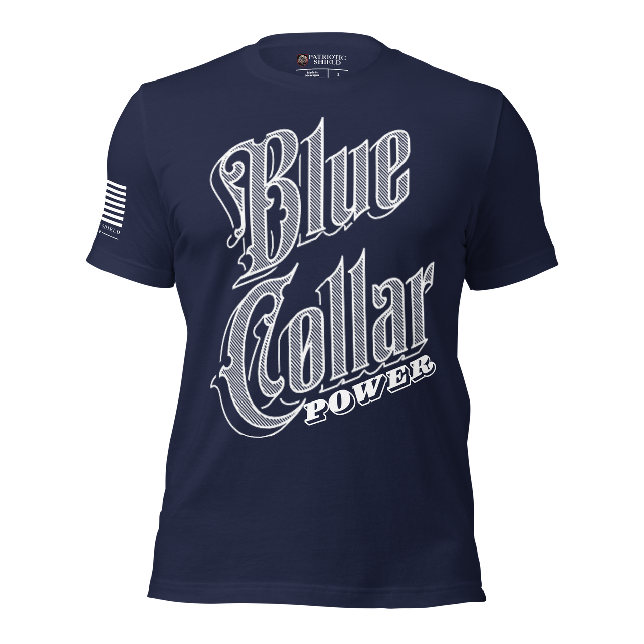 Durable Blue Collar Power Shirt for Men and Women. navy