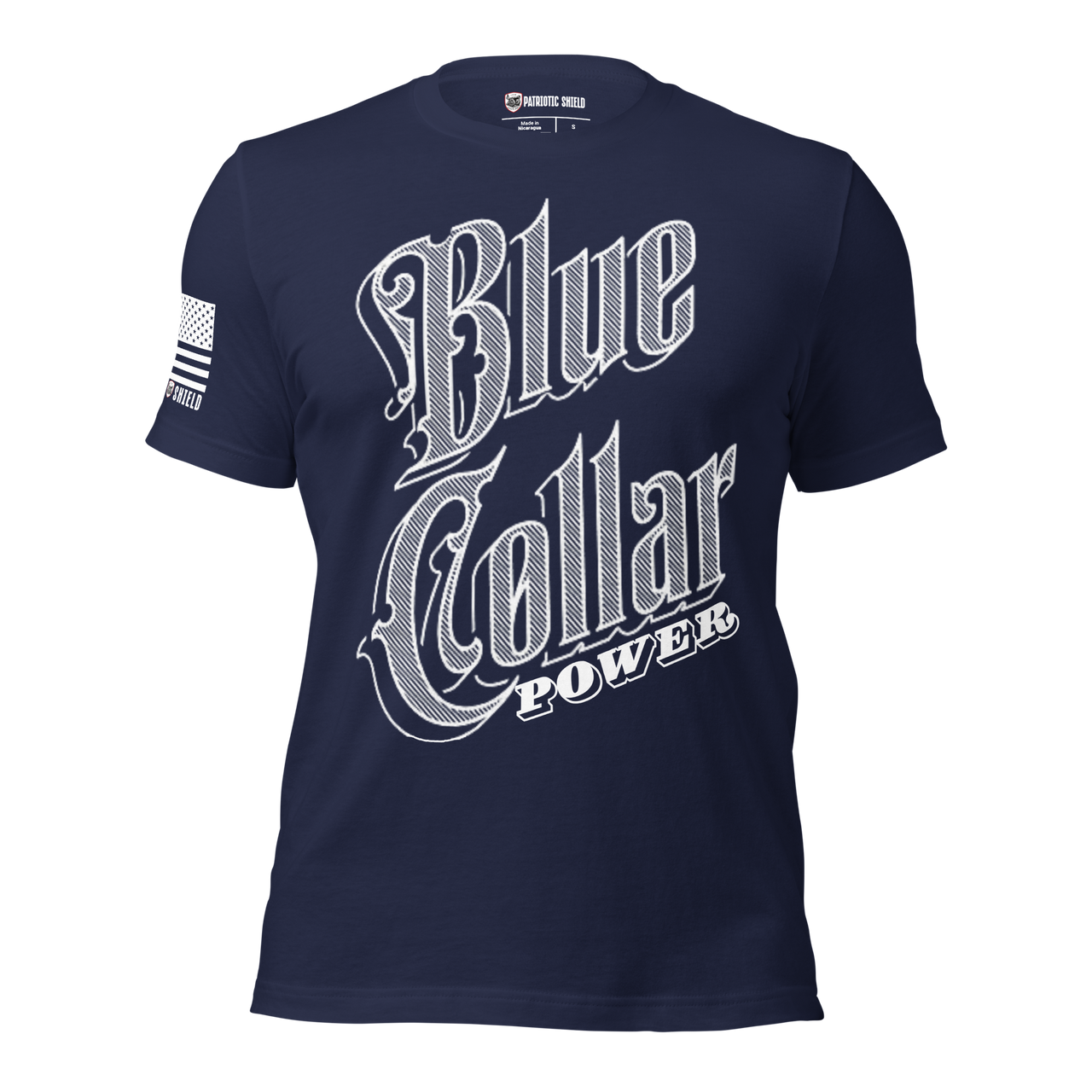 Durable Blue Collar Power Shirt for Men and Women. navy
