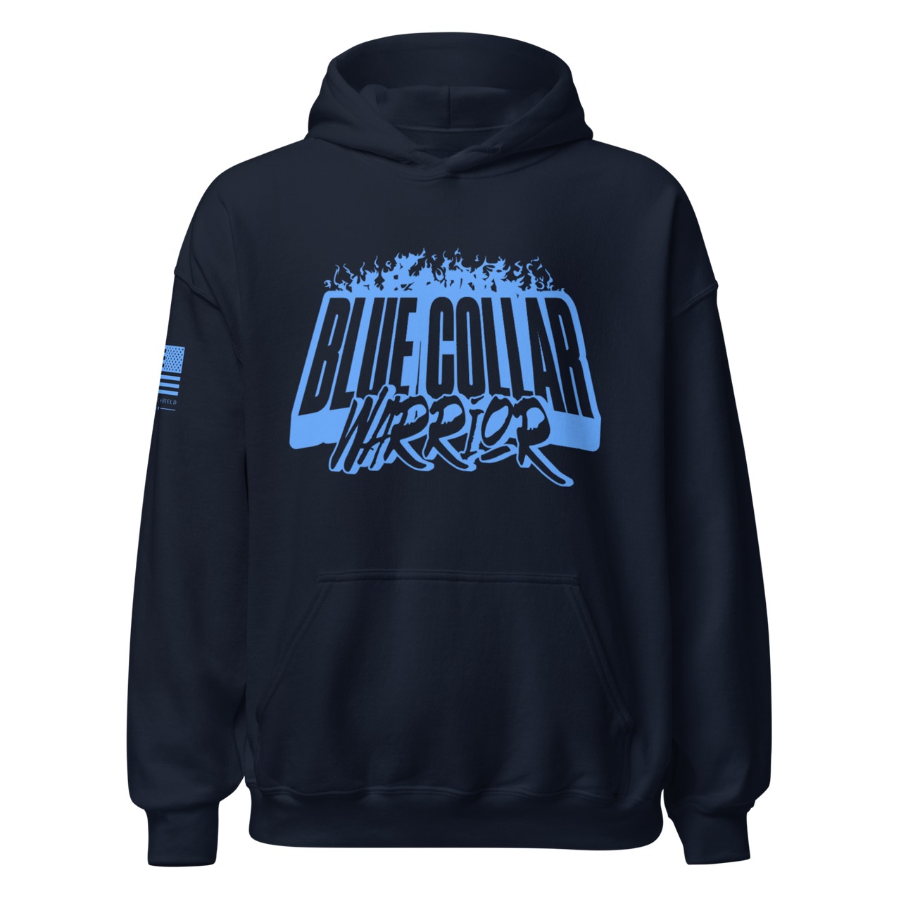 Patriotic Warrior Hoodie for Men and Women. navy