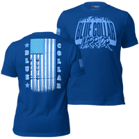 Defiant pro-America shirt for blue collar workers. true royal