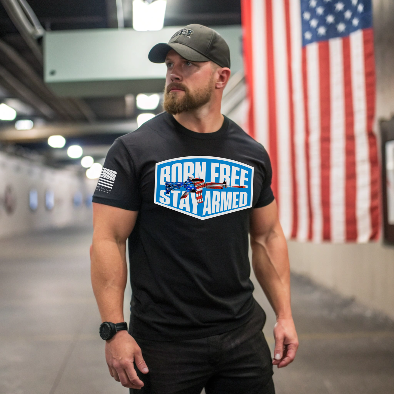 Born Free Stay Armed shirt pro Second Amendment tee