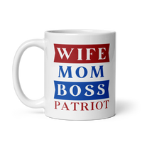 veteran family owned boss lady patriotic mug