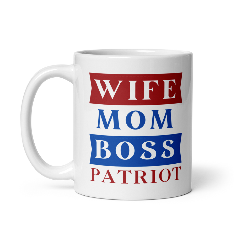 veteran family owned boss lady patriotic mug