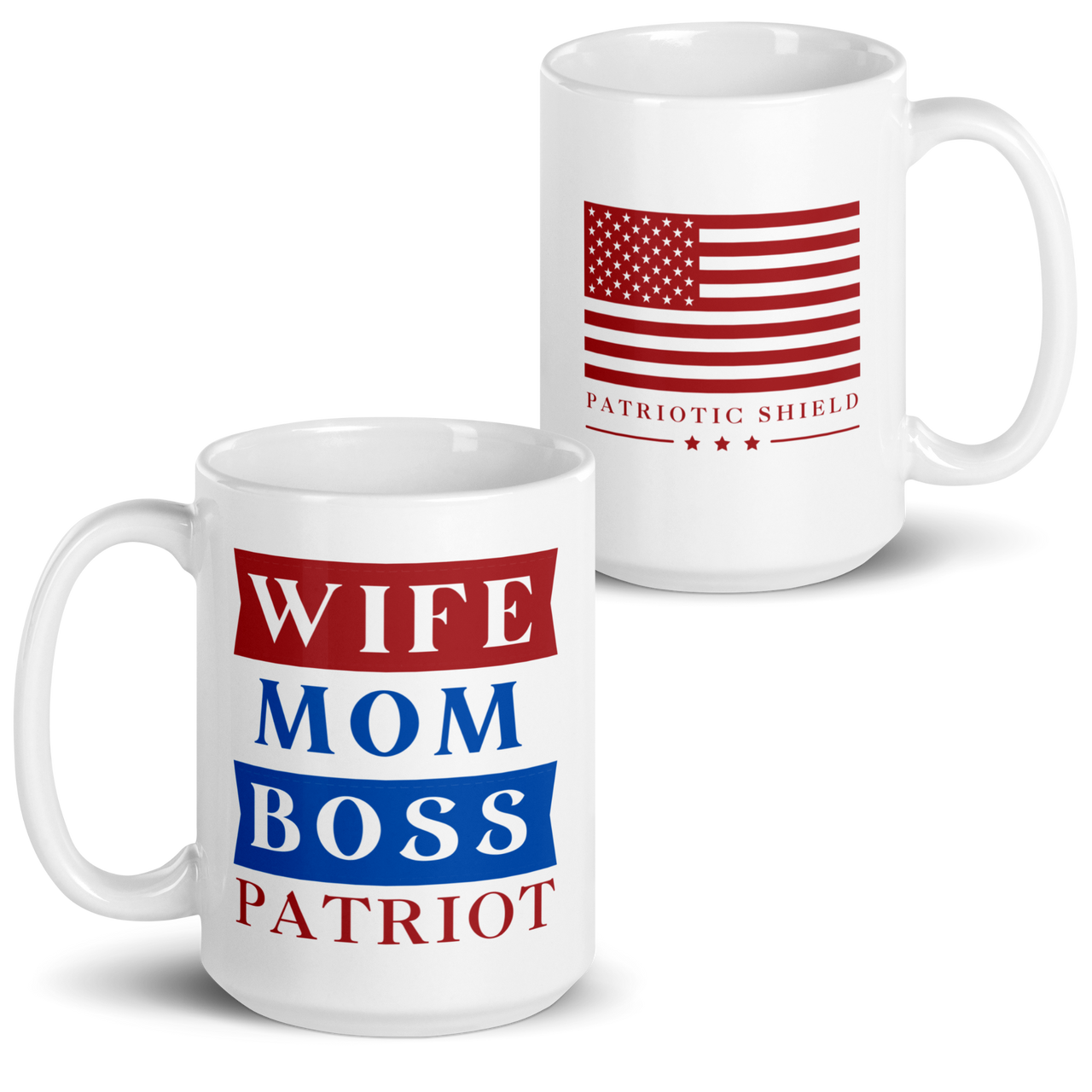 patriotic boss lady coffee cup for strong independent women. 15 oz
