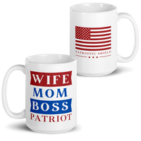 patriotic boss lady coffee cup for strong independent women. 15 oz
